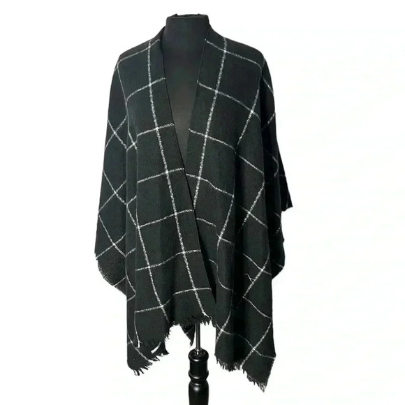 Old Navy Stripe Open Front Wrap Poncho Size One Size - Picture 1 of 5